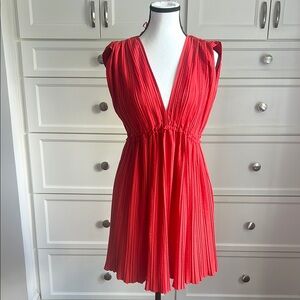 Zara Red Pleated Dress